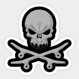 Skateboard Skull and Crossbones Sticker